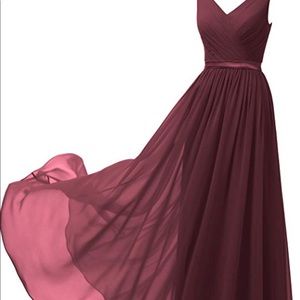 Burgundy bridesmaids dress